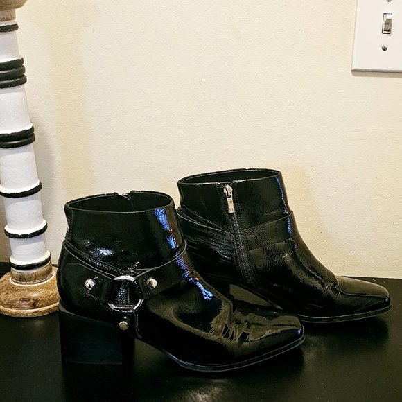 Marc Fisher Shoes - Black Patent Leather Ankle Boots